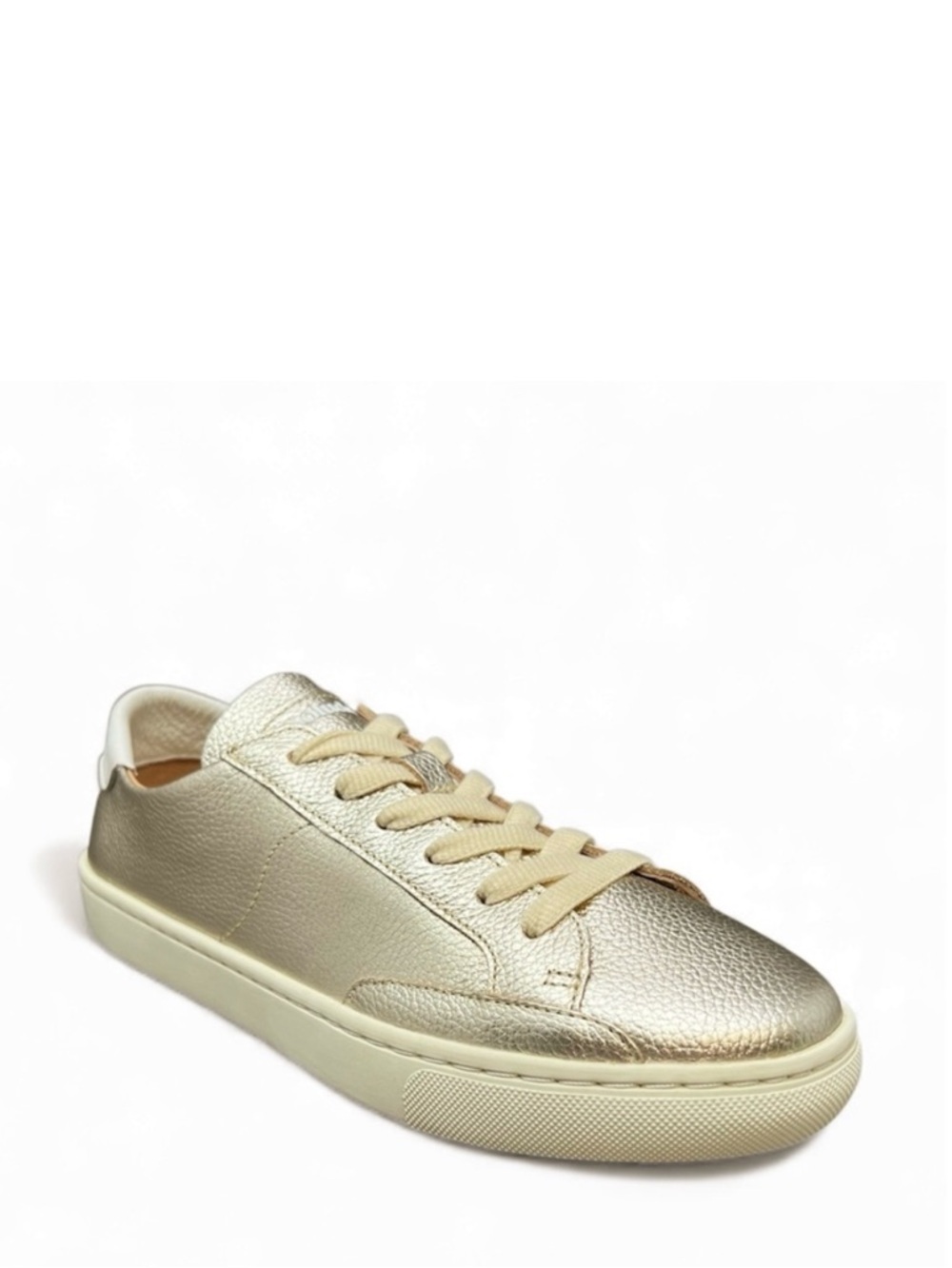 NEW Soludos The Ibiza Classic Sneaker Platinum Leather Women’s Shoe Size 7 New